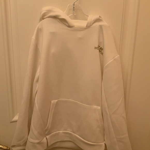 NEVER WORN JUST BE WONDERFUL WHITE HOODIE - Picture 1 of 2